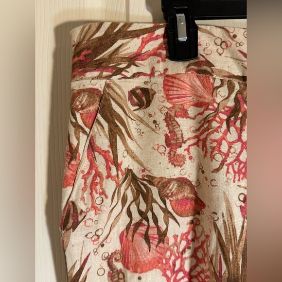 🌊 Vintage-Inspired Isaac Mazrahi Sea Life Print Linen Shorts - Size‎ 18wp 🌊 - Picture 3 of 8